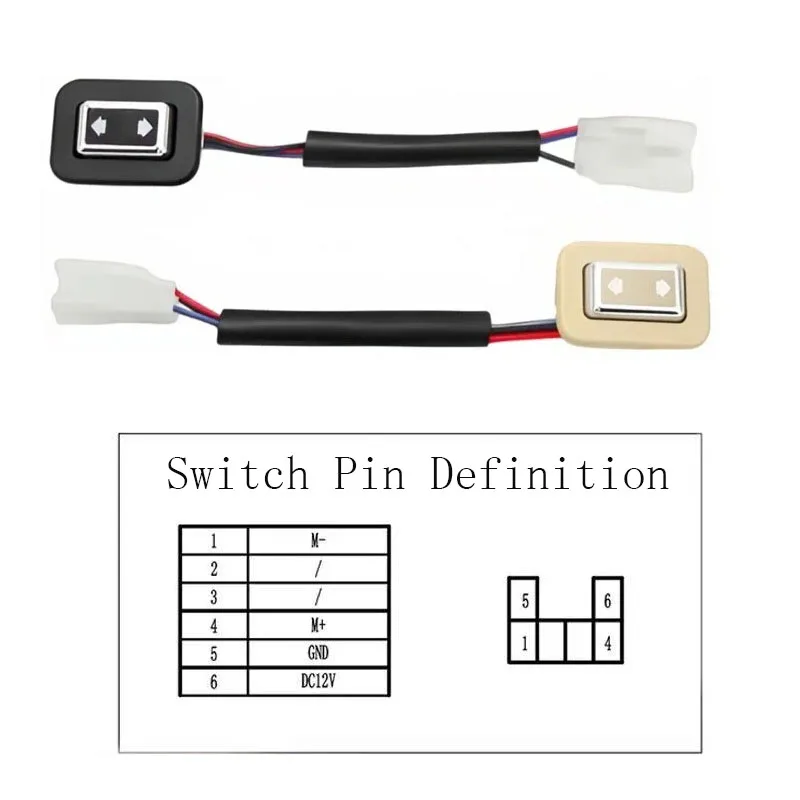 Electric Seat Two-Way Adjustment Switch Button Replacement Refit Part for Car MPV