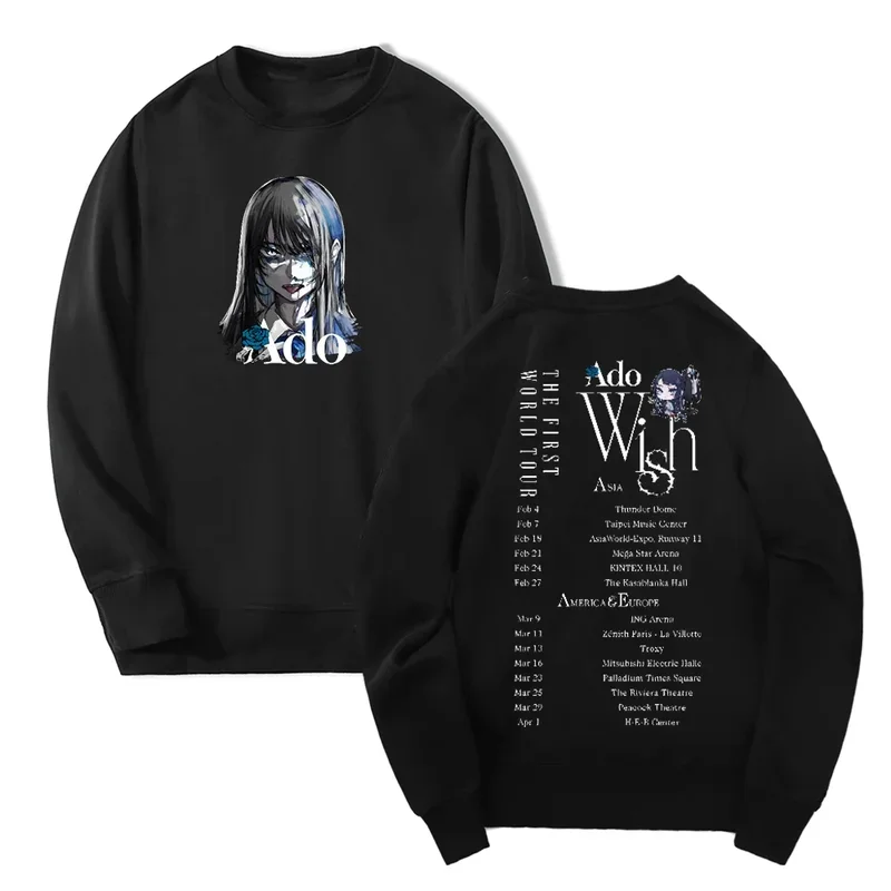 Ado wish tour merch oversized hoodie women men o-neck long sleeve crewneck sweatshirt casual tracksuit fashion clothes