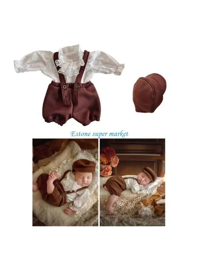 090B Baby Photo Props Monthly Boys Clothes Romper Newborn Photography Baby Outfits