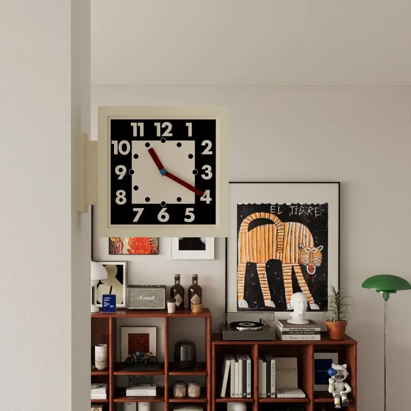 Double Sided Wall Clock Modern Corner Wall Watch Luxury Aesthetic Mural Clocks Minimalist Silent Elegant Living Room Watches