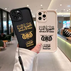 Yemen Passport Phone Case For Samsung A03 A04 A05S A10S A11 A12 A20S A21S A13 A14 A54 A34 A53 A33 Cover With Hand Strap