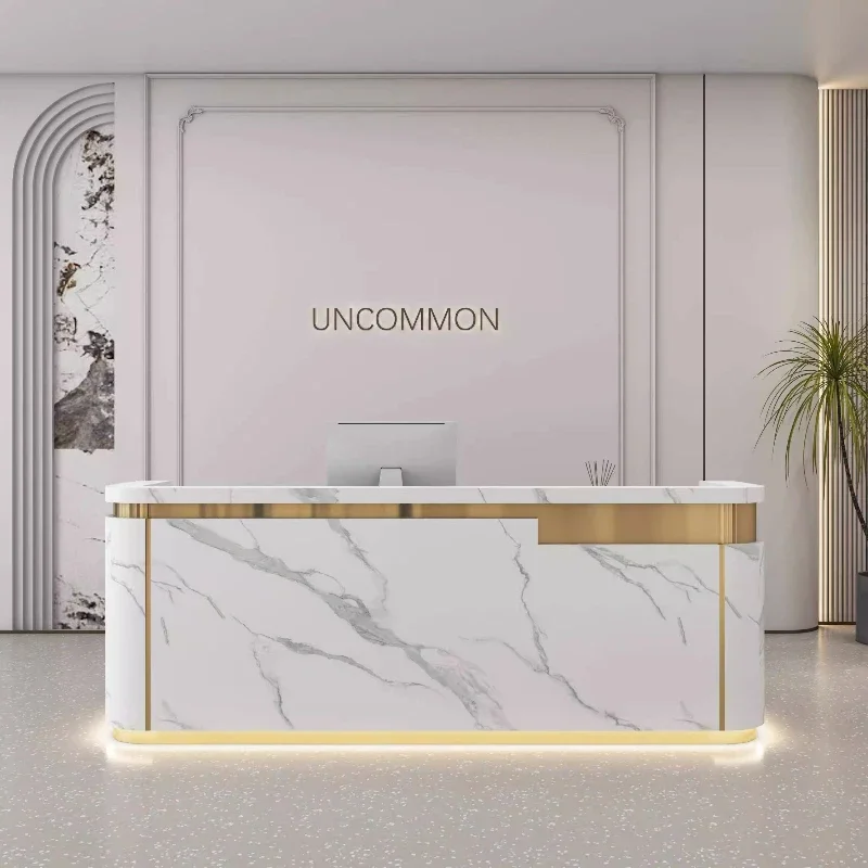 

luxury home reception counter service desk Customer center beautician counter Logo designer office furniture beauty salon modern