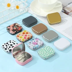 Mini Metal Hinged Tin Box Container Portable Small Storage Container Kit with Lid for Home Organizer Jewelry Collect Decor