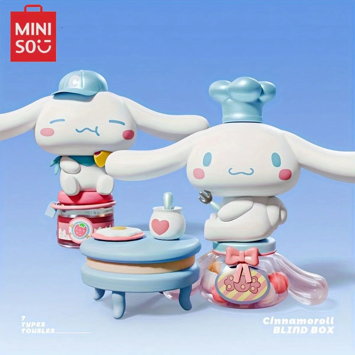 

MINISO Blind Box Cinnamoroll Cooking Hut Series Kawaii Collect Model Dolls Desktop Ornaments Mode Children's Surprise Gifts