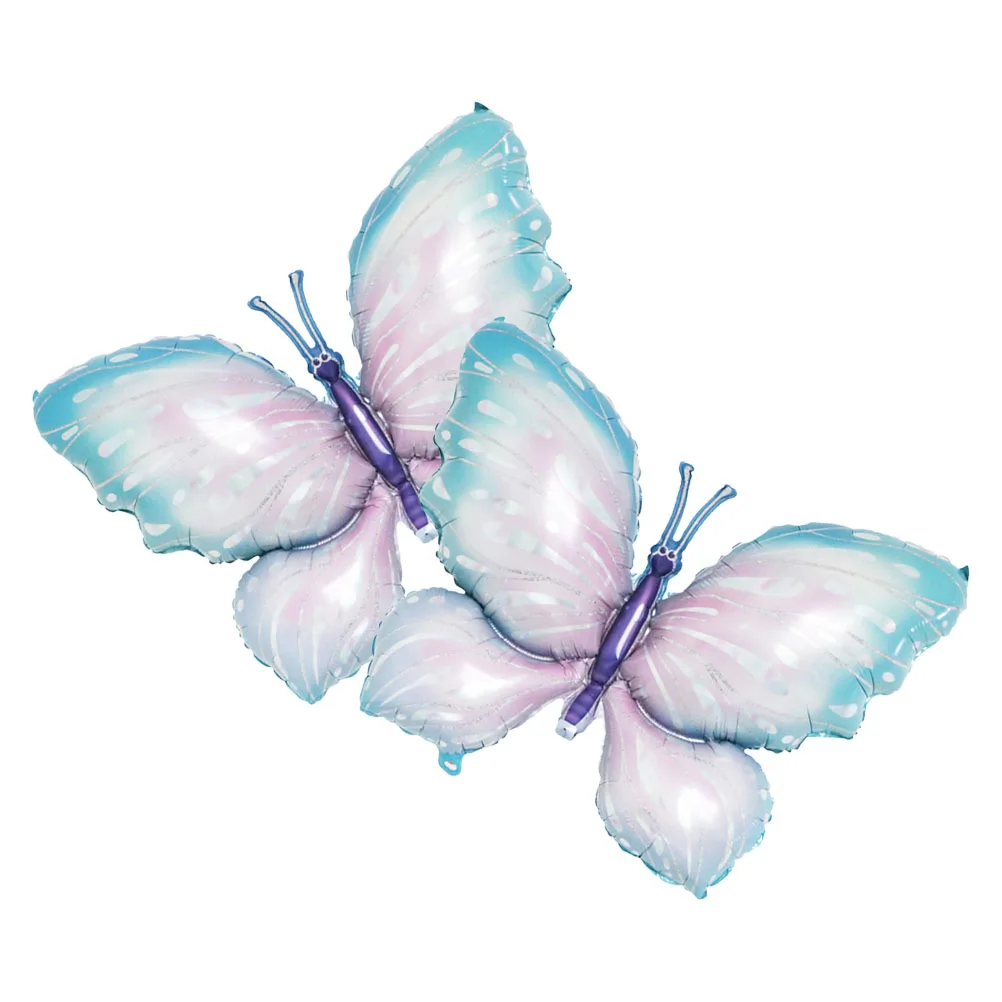

2pcs Butterfly Balloons Decorative Inflatable Baby Shower Party Supplies Reusable Foil Balloons Hanging Decorations