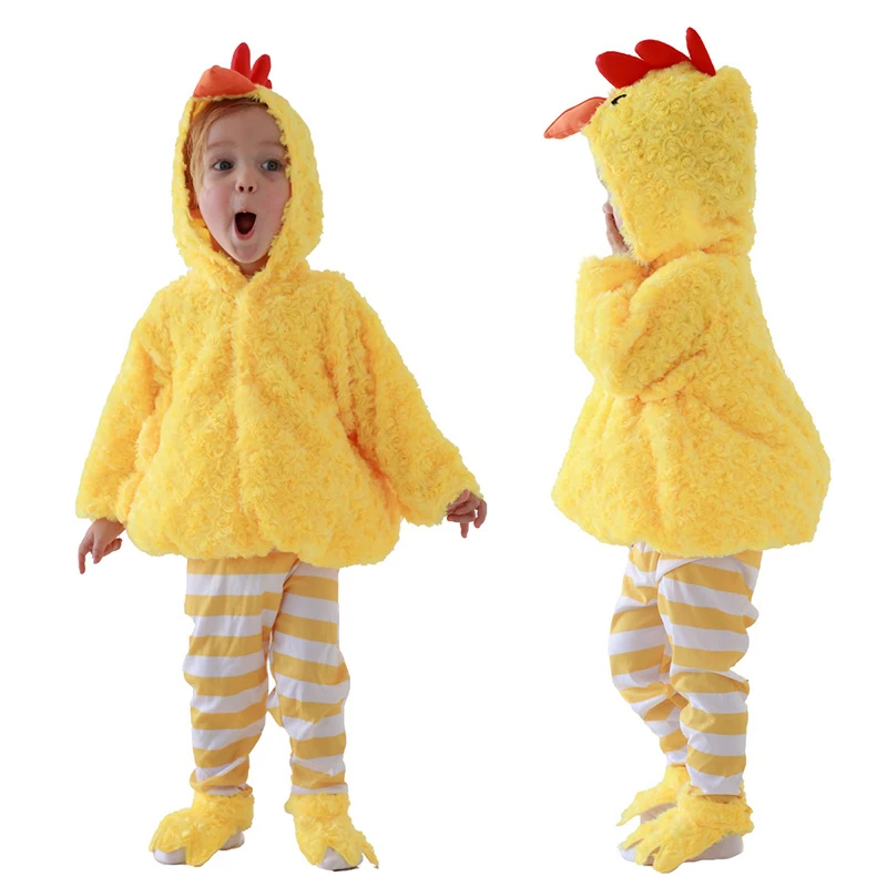 Disfraz de pollito de Pascua amarillo para niño y niña, bonito, Unisex