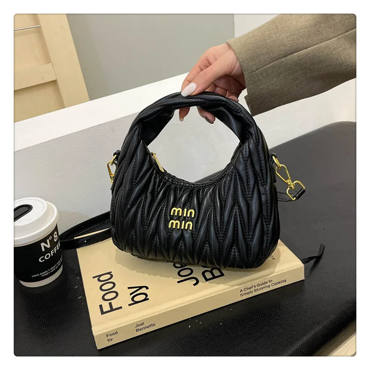 

Ethereal Fairycore Crescent Bag 2025 New Crinkled Pleated Hobo Purse for Women, Elegant Crossbody & Shoulder Celestial Bag