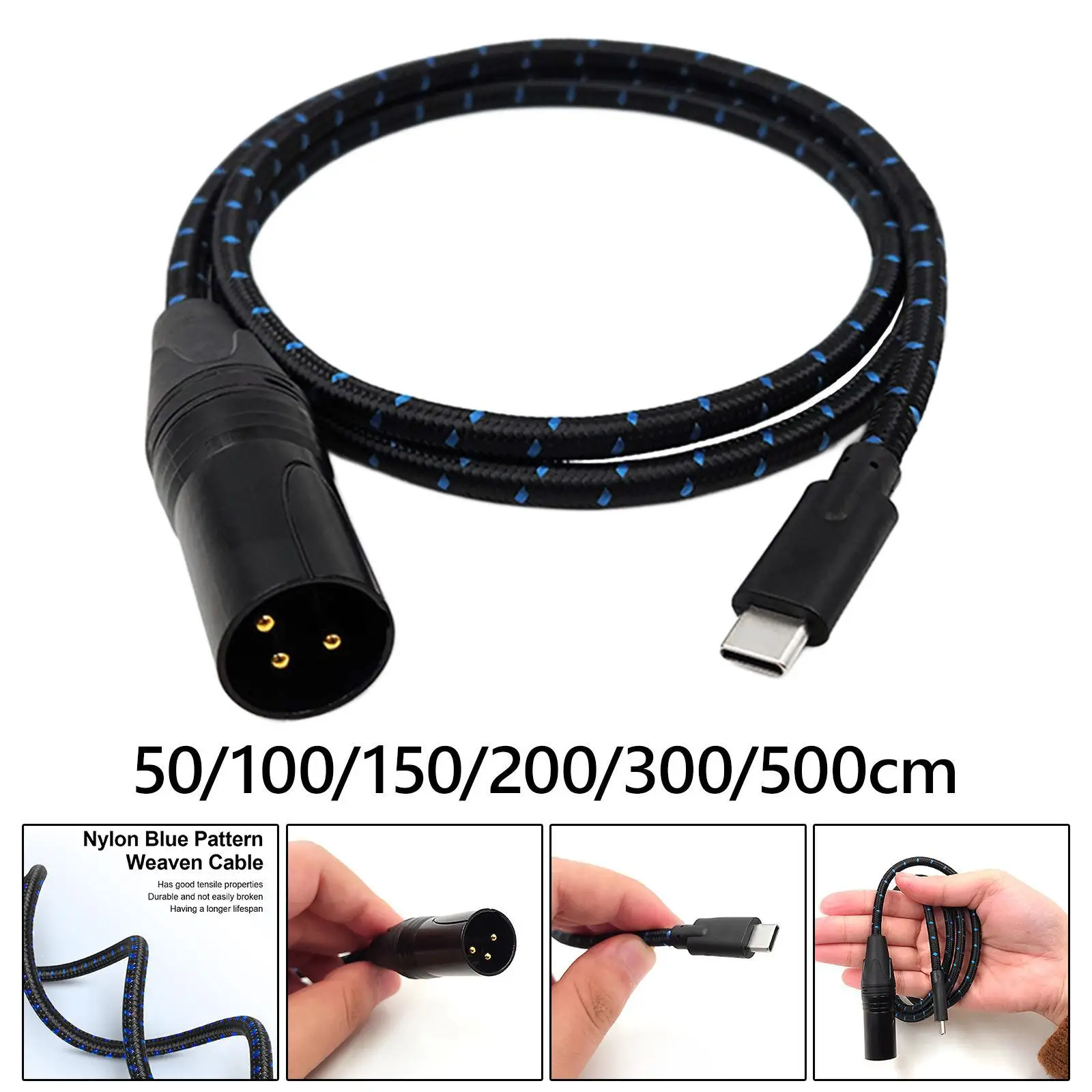TypeC to XLR Audio Cable Easy to Use with DAC Decoding Chip Pure Copper Core 3Pin XLR for Amplifier Laptop Audio Speaker Tablet
