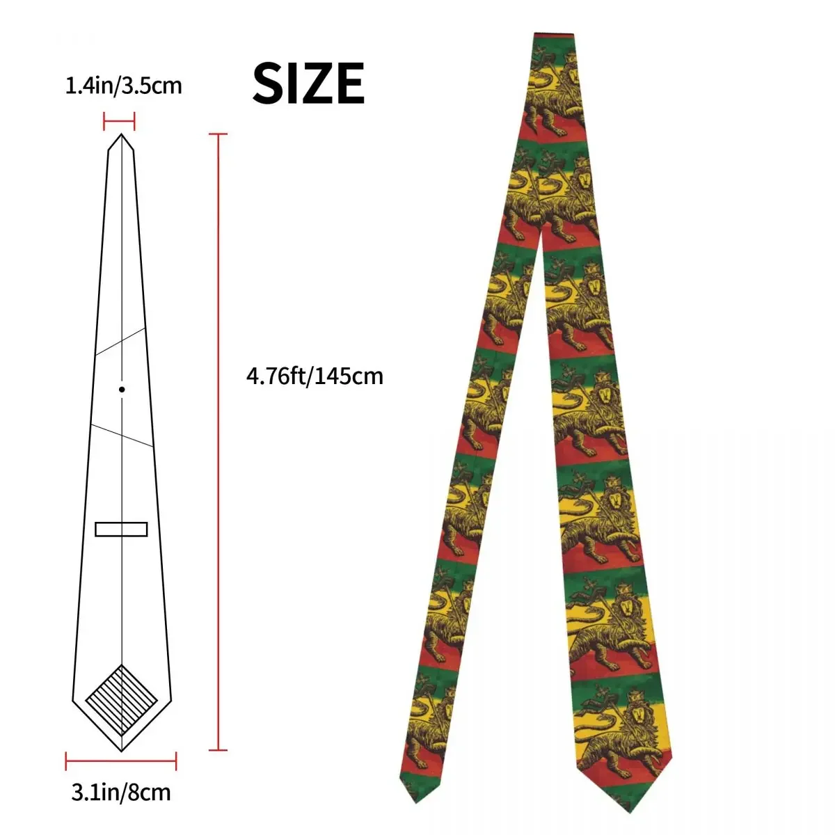 Rasta Flag Men Neckties Skinny Polyester 8 cm Wide Neck Ties for Mens Accessories Wedding Accessories Gift