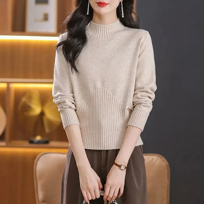 Autumn Winter Sweater Turtleneck Slim Fit Basic Pullovers 2024 Fashion Korean Knit Tops Bottoming Womens Sweater Stretch Jumpers