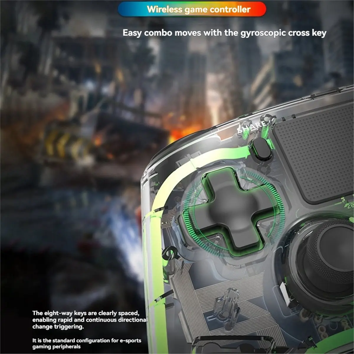 

Беспроводной игровой контроллер P4 RGB Light Bluetooth Беспроводной геймпад 6-гироскоп для ПК