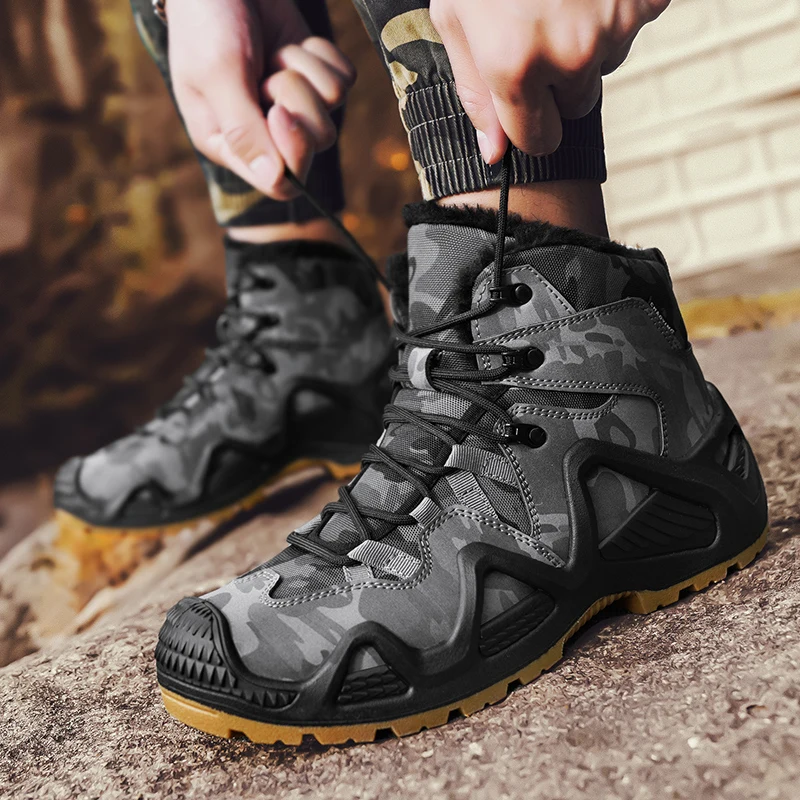 

Осенне-зимние ботинки на платформе и ботильоны, мужские зимние ботинки, противоскользящая и износостойкая походная обувь, удобные рабочие ботинки для пустыни