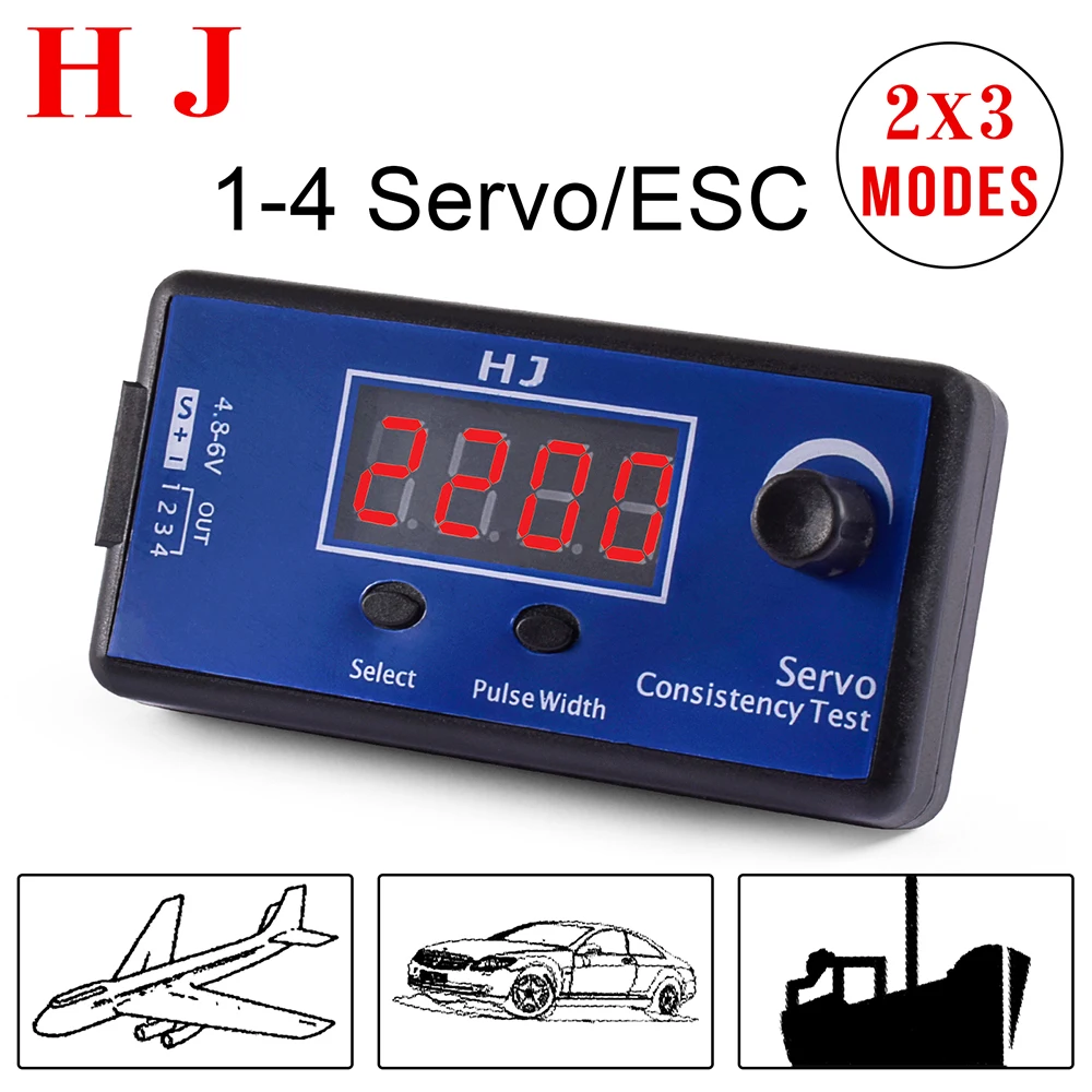 HJ RC Servo Tester ESC Consistency Control 4 Servos for RC Helicopter Airplane Car Digital  Steering Servo 2us Multi-function