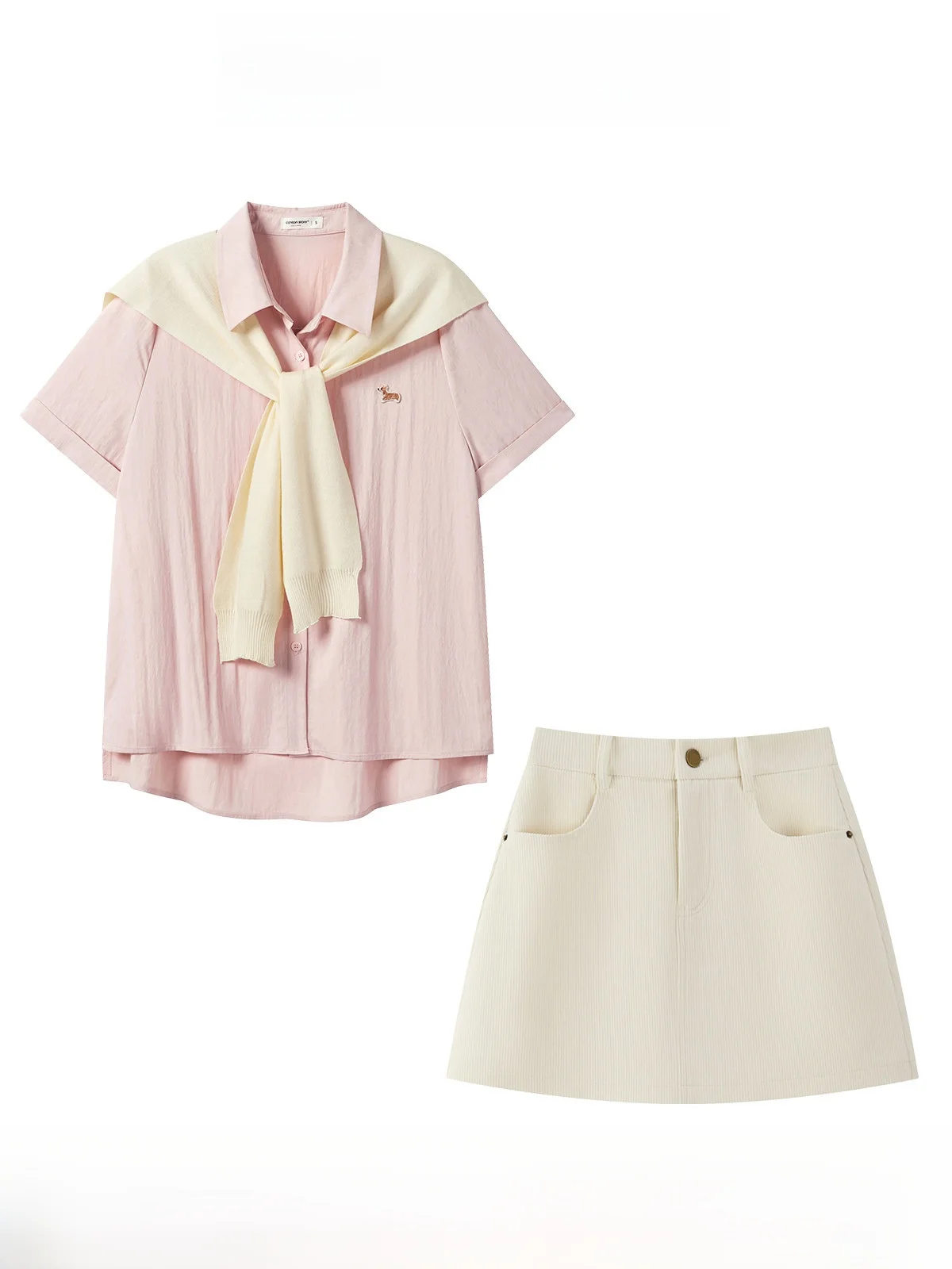 

Новый повседневный розовый комплект из двух предметов: топ и юбка с высокой талией, прикрывающие бедра, для женщин, весна-лето, Yanheng S