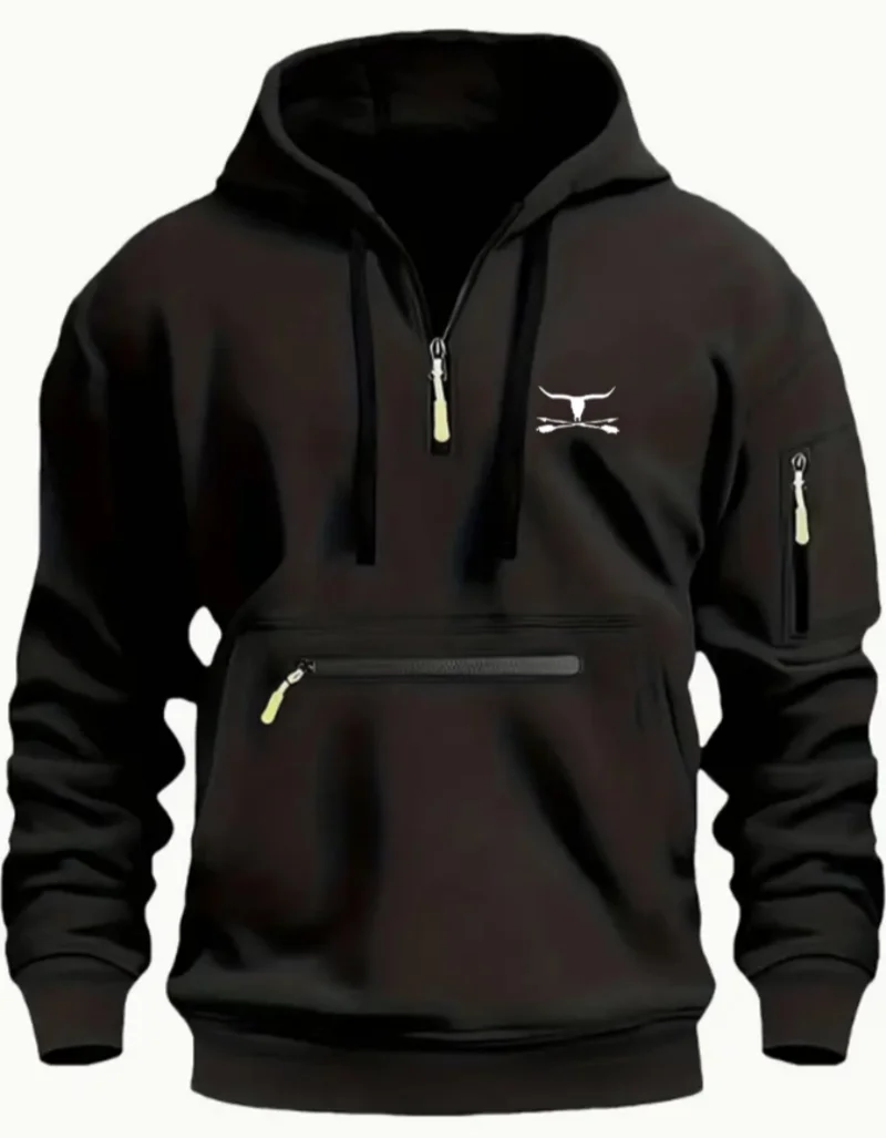 2025 Herbst Winter Herren Jugend Vitalität Wind Mode Kleidung Langarm Hoodie Hoodie einfarbig Top kreative Kuhkopf Muster