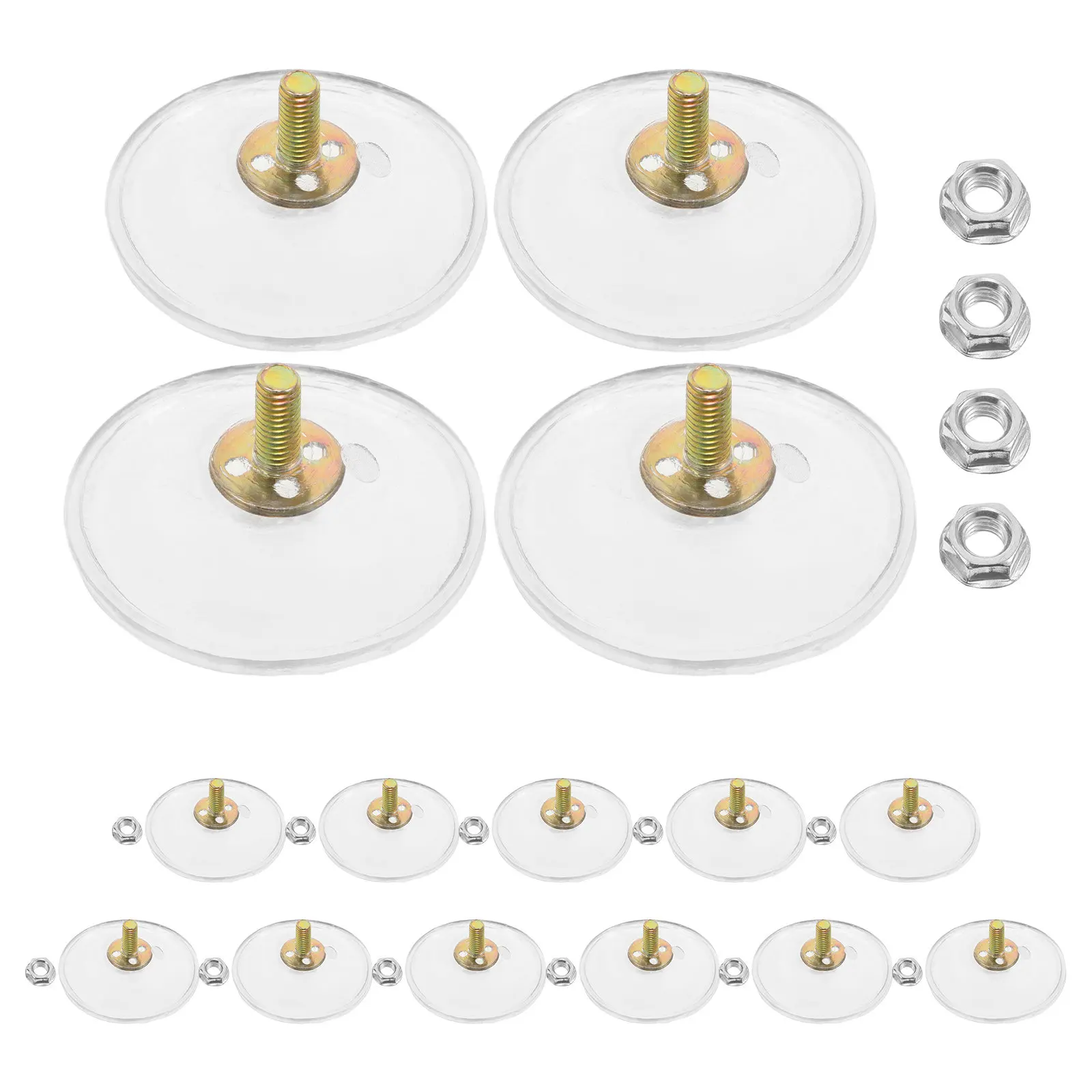 15Pcs Suction Cup Hooks Strong Adhesive Clear PVC Sucker Pads Heavy Duty Silicone Screw Mount Holders for Bathroom Kitchen Glass