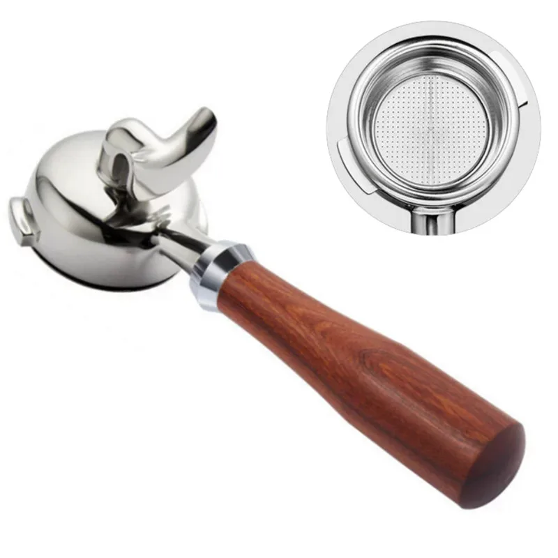 Stainless Steel Double Spout Coffee Portafilter Filter Holder with M10 Coffee Handle For Nuova Simonelli Espresso Machine