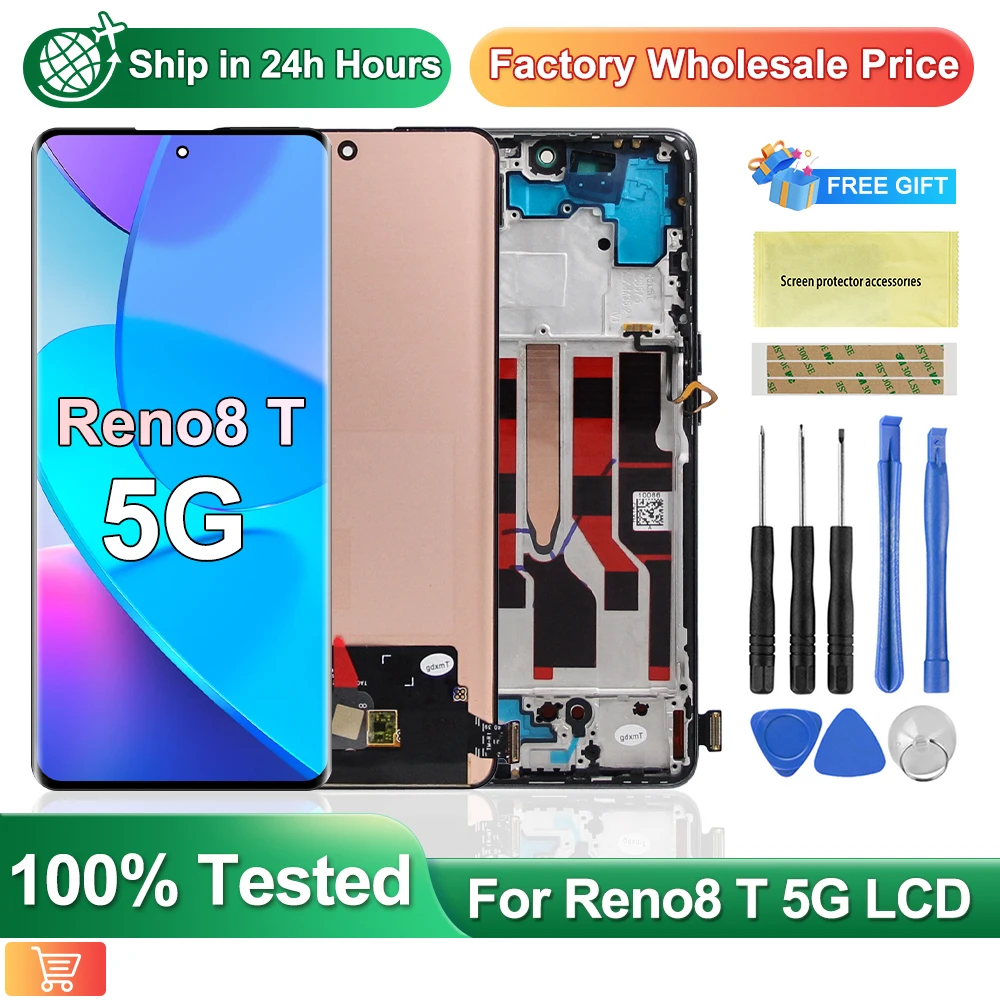 New AMOLED For OPPO Reno8 T 5G LCD Display Touch Screen Digitizer