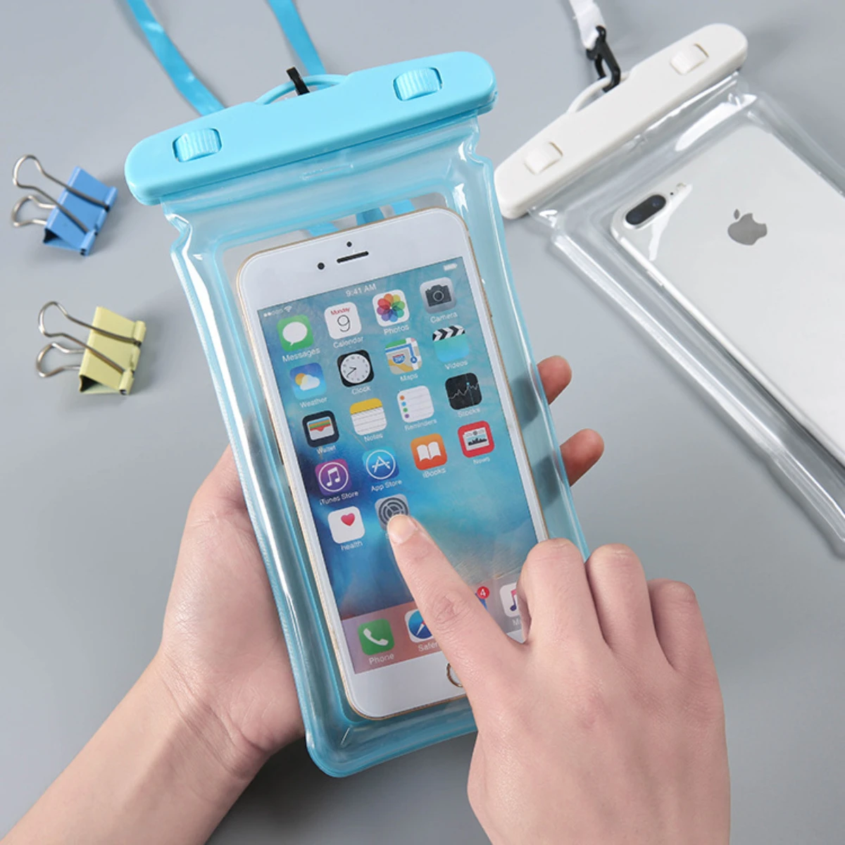 Underwater photography airbag mobile phone waterproof bag hot spring swimming mobile phone universal touch screen snorkeling