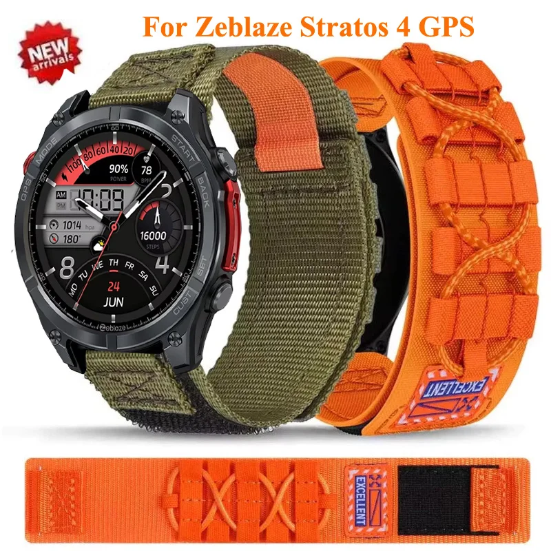 22mm Tactical Rail Braid Nylon For For Zeblaze Stratos 4 GPS Sport Band For Zeblaze GTS GTR 3 Pro Btalk 3 Pro Vibe 7 7 Pro 7Lite