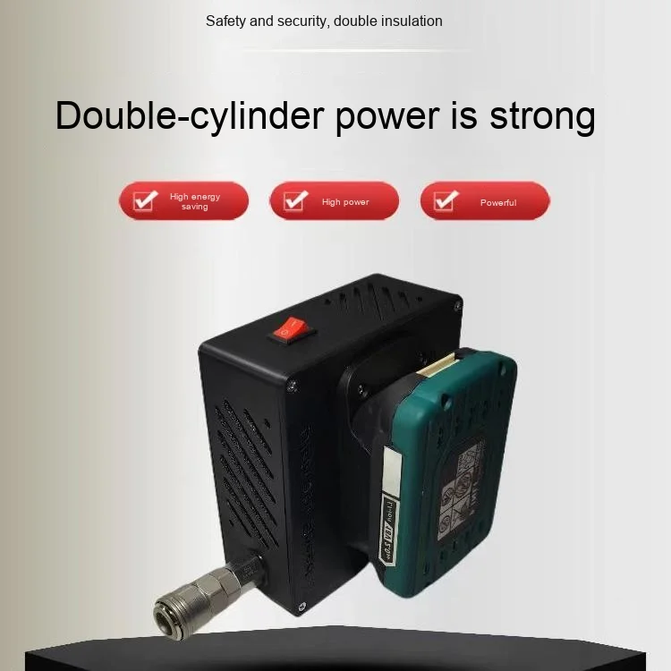 Portable Dual Cylinder Mini Air Compressor Pump Air Filter  Installation for Whole House Woodworking Repair Painting