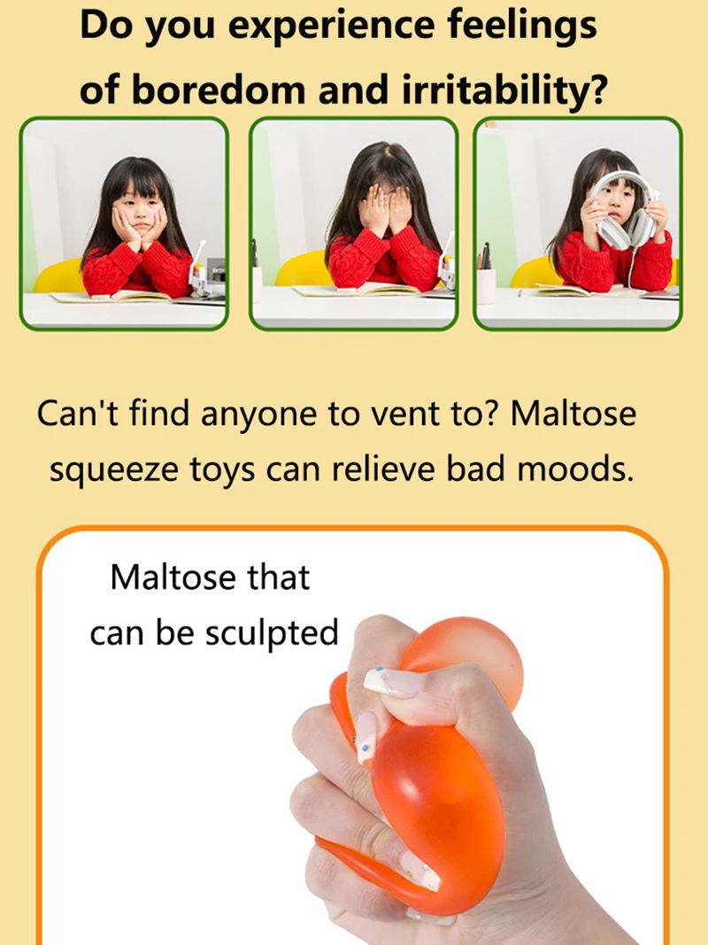 Neues buntes Maltoseball-Quetschspielzeug für sensorische Stimulation und Druckreduzierung bei Schülern, sicherer Stressabbau. – Detail 3