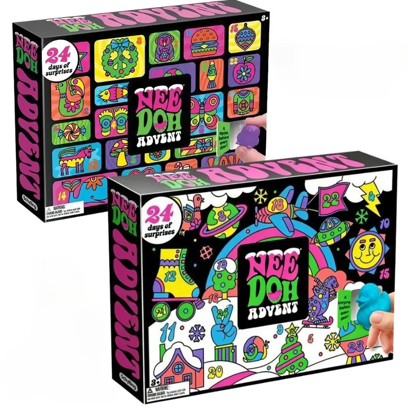 2026 NeeDoh Advent Calendar 3D PVC FidgetChristmas Countdown Calendar Surprise Box Stress Relief Toy New Year Holiday Adult Toys
