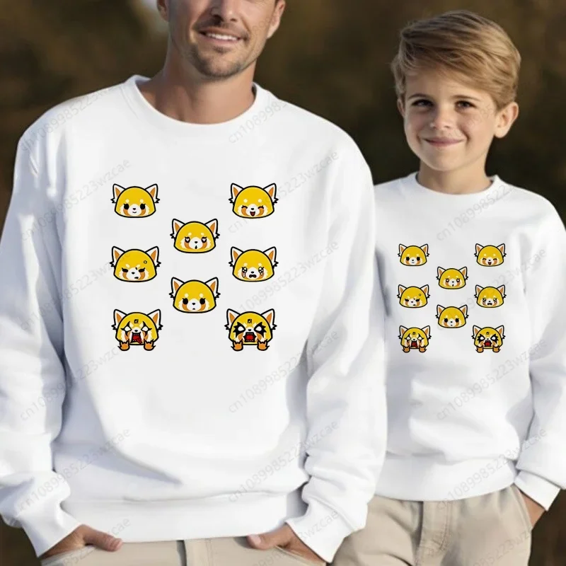 Aggretsuko Aggressive  Retsuko Karaoke Rage Mood Kid Hoodies Children Winter Long Sleeve Clothing Cartoon Party Sweatshirt Boys