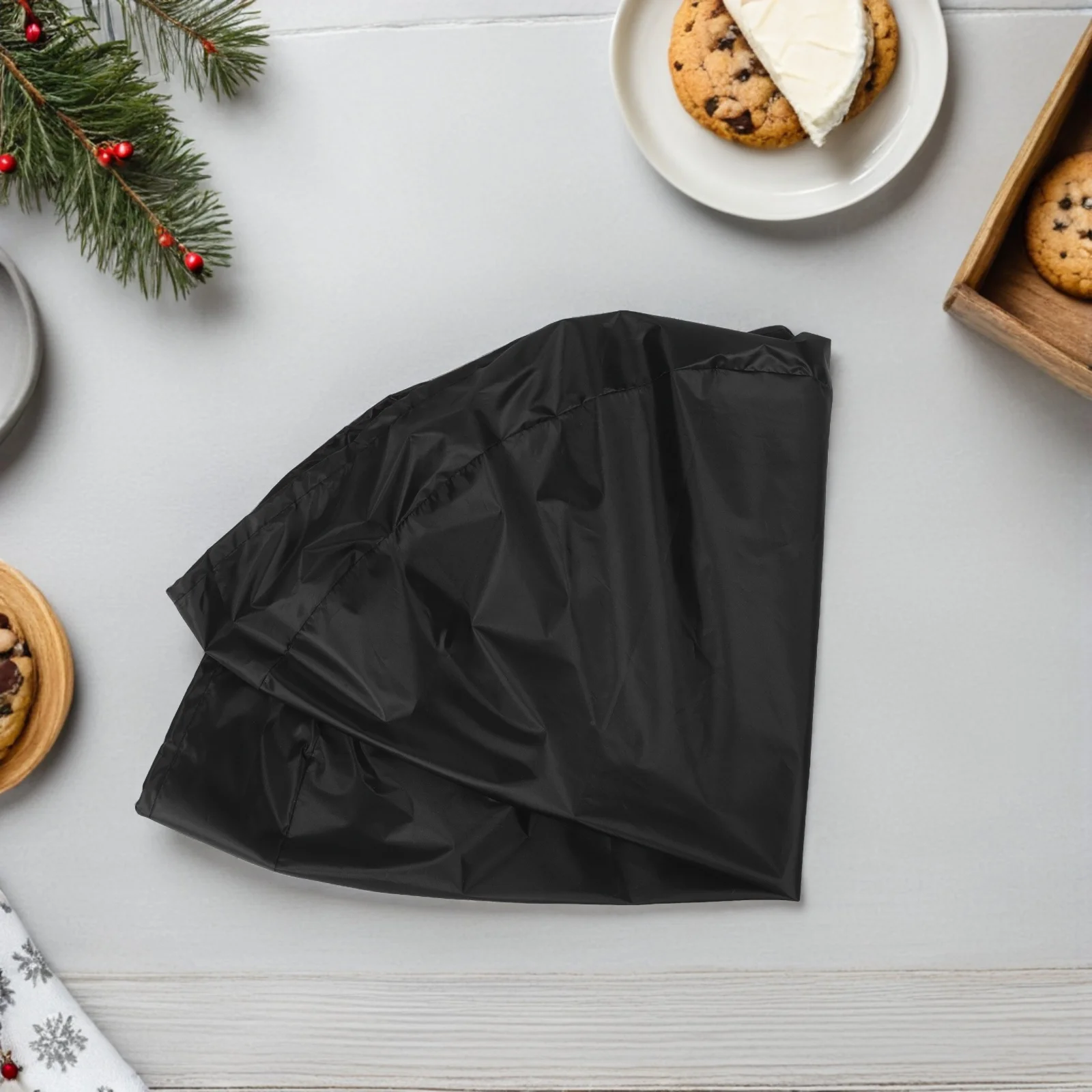 

Outdoor Bbq Grill Cover 80Cm Black Oxford Waterproof Round Shelter For Charcoal Kettle Fire Pit All-Weather Protection