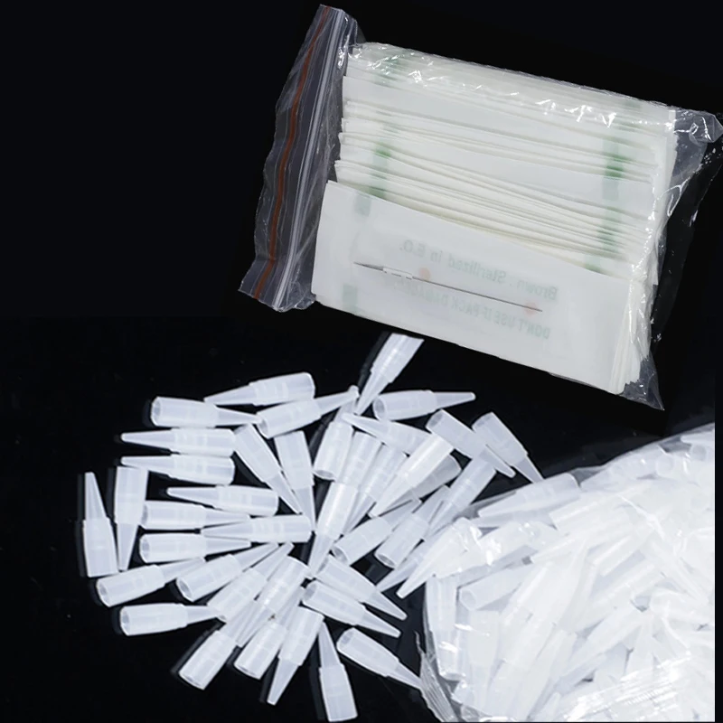 

100pcs 0.35X50MM 1RL/3RL/5RL/5F/7F Disposable Permanent Makeup Needles Tattoo Needles with 100pcs Caps for Tattoo Body Art