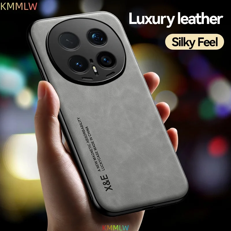Luxury Leather Case For Honor Magic 8 Pro 7 6 5 Pro X7d X70 X70i GT Pro Cover With Metal Plate Support Car Hold