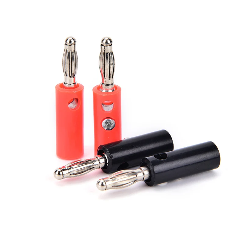 

10pcs/lot 4mm nickel plated banana plug banana connector plugs