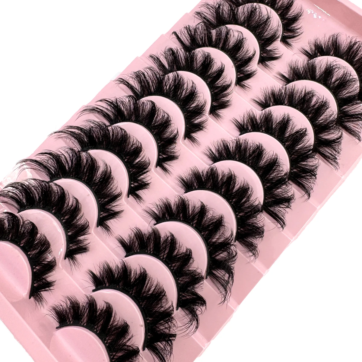 HBZGTLAD 10 Pairs 3D Mink False Eyelashes Messy Dense Lashes Short Mink Eyelashes Makeup Fake Eyelashes Extension Kit