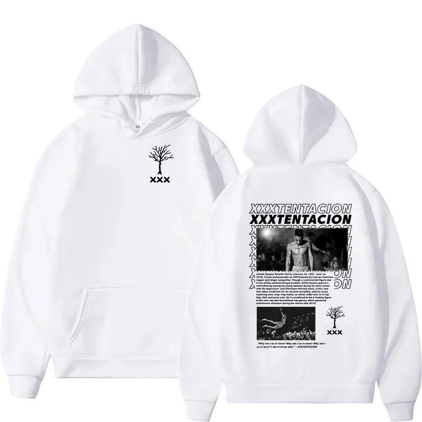 Rapper XXXTentacion Tour Album 2026 New Hoodie Men's Vintage Long Sleeve Oversized Sweatshirt Hip Hop Pullover Hooded Streetwear