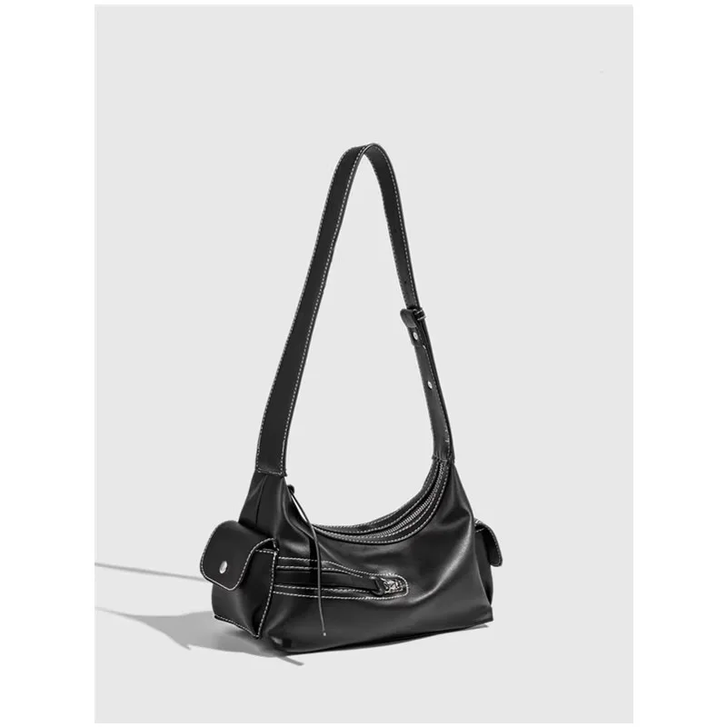 

Роскошная женская сумка подмышки, южнокорейская дизайнерская винтажная сумка с несколькими карманами, модная сумка через плечо большой вместимости