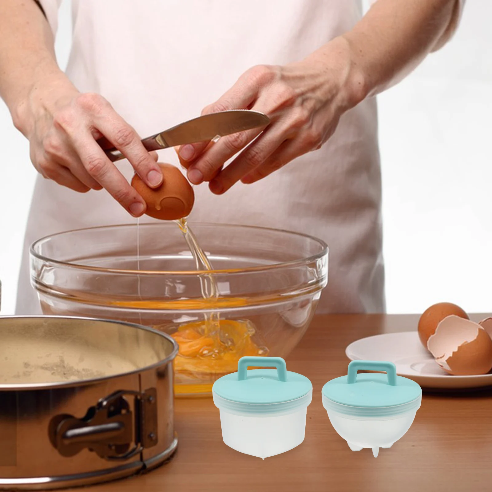 

4 Pcs Egg Cup Mold Nonstick Kitchen Gadget Breakfast Egg Shaper Boiled Container Plastic Cooker Poached Cups Fried Coddler