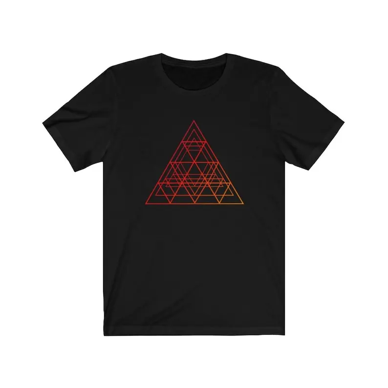 Geometric 3D Triangles Sacred Geometry T-Shirt