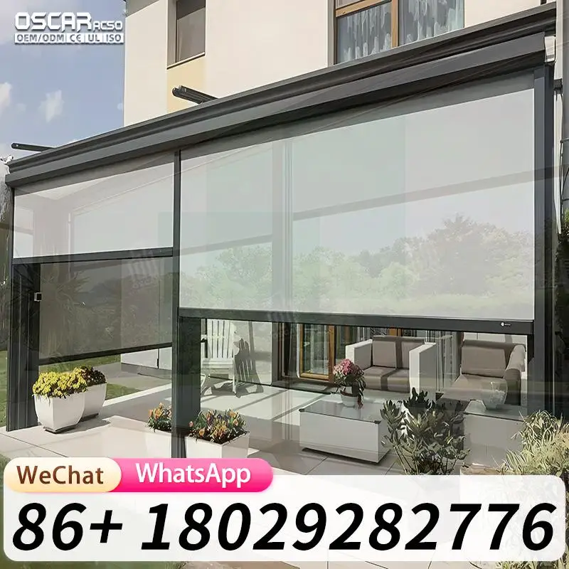 CustomizableSize Motorized s Aluminium Polyester PVC Waterproof Windproof UV Protection for Home Office Balcony Rolling Blind