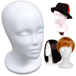 Tête de Mannequin en Mousse Blanche, Présentoir de Perruque Artisanale, 1 Paquet