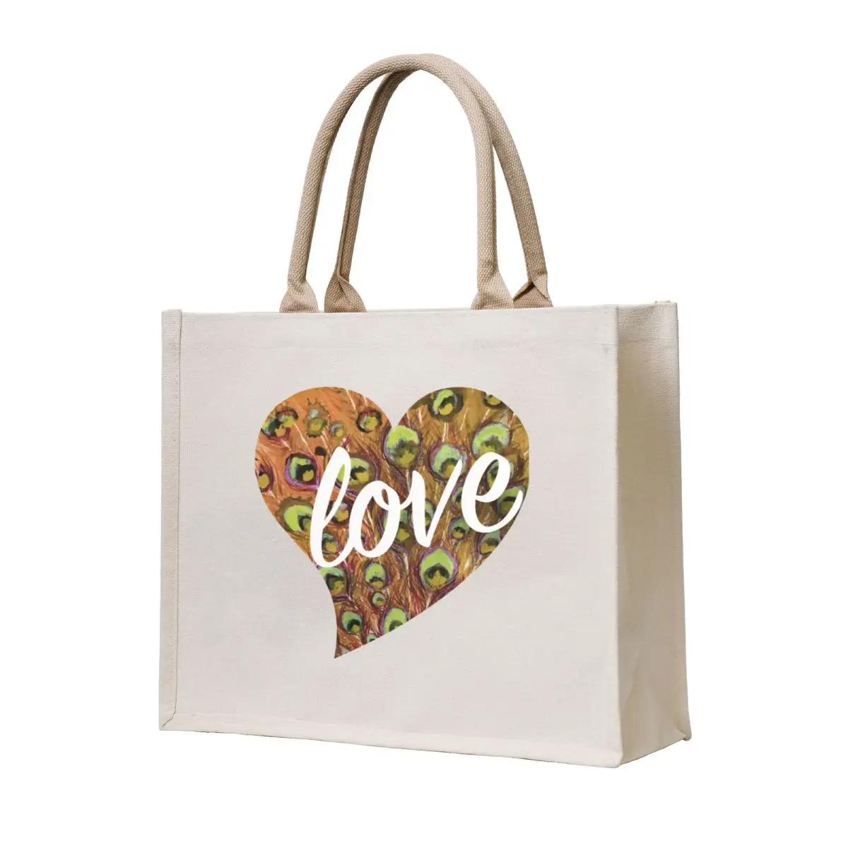 

Bronze Peacock Love Tote Bag Canvas stote bag Cloth bag Custom