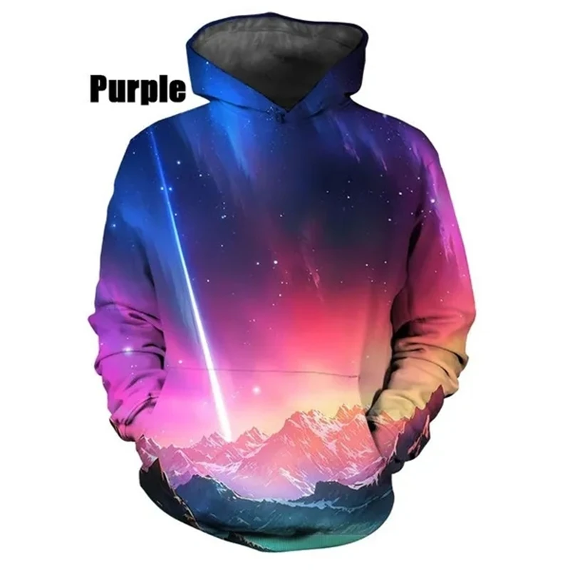 

New Fashion Aurora Hot Sale 3D Whirlpool Sweatshirts Men Women Hoodie Casual Long Sleeve Pullover Harajuku Streetwear Hoodies