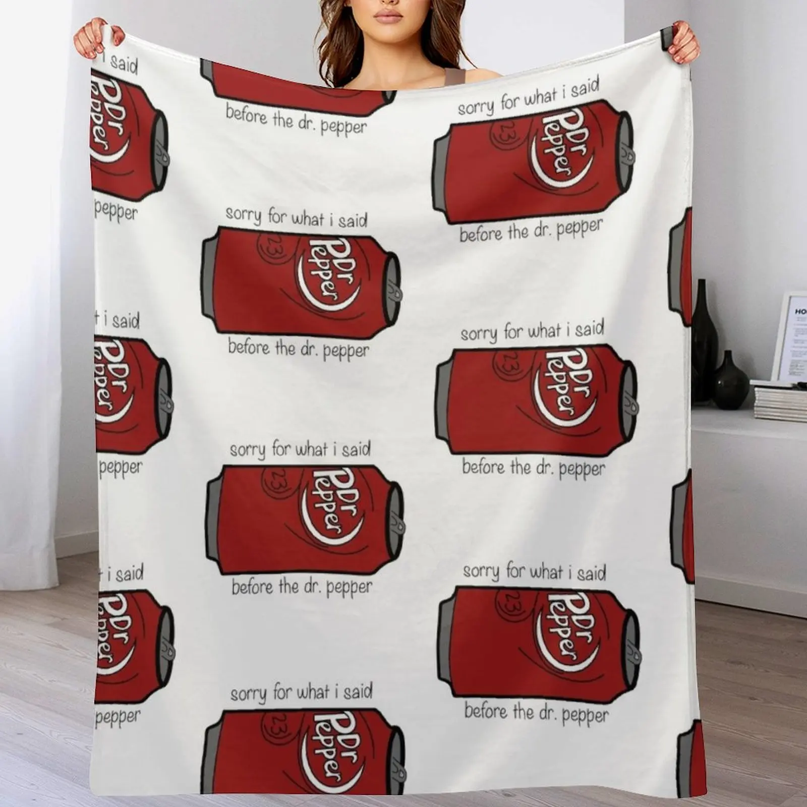 

Sorry About Before the Dr. Pepper Throw Blanket Flannel Fleece Soft Warm Throw Blanket