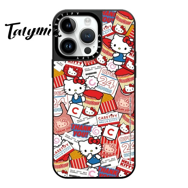 

Sanrio Hello Kitty Mobile Phone Case Iphone15Pro Suitable for Iphone14Promax Apple 13 Mobile Phone Anti-Fall Protective Case