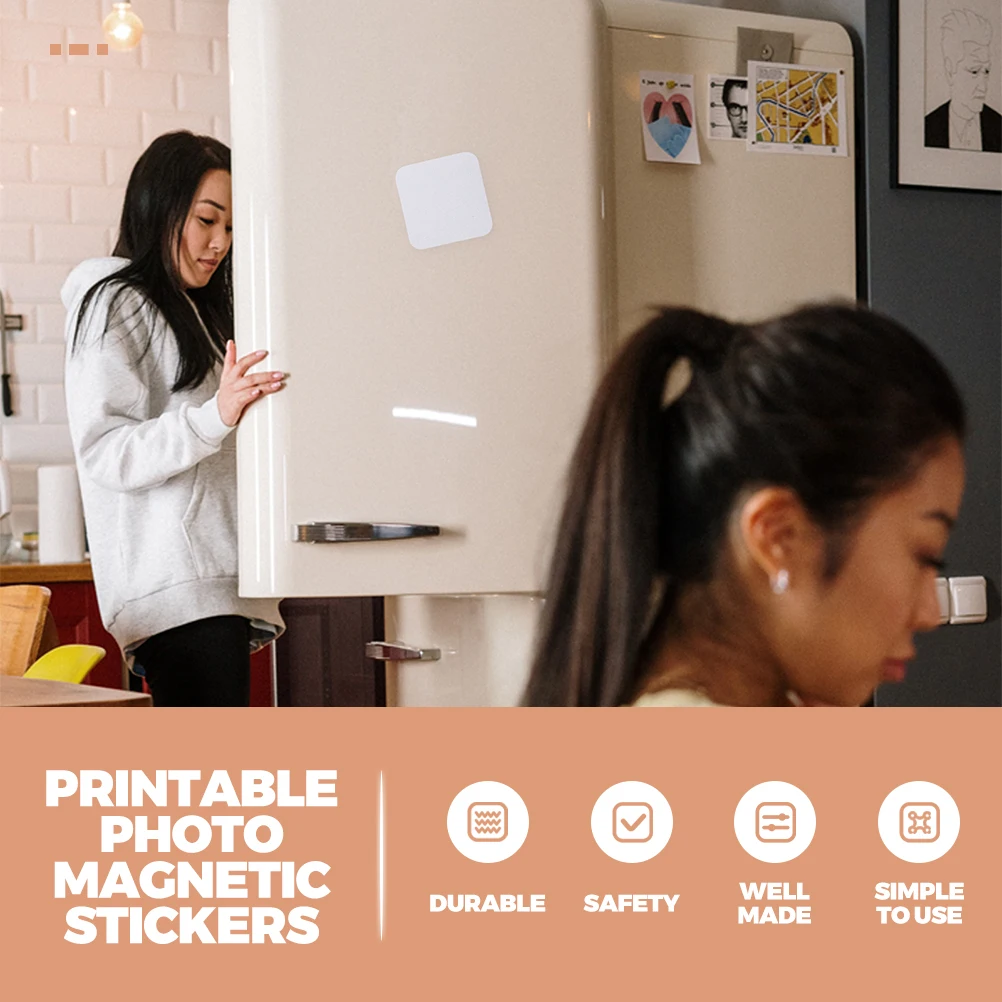 

18pcs Magnetic Fridge Refrigerator Sublimation Blank Pearlescent Magnets Photo Customizable Heat Transfer For Family
