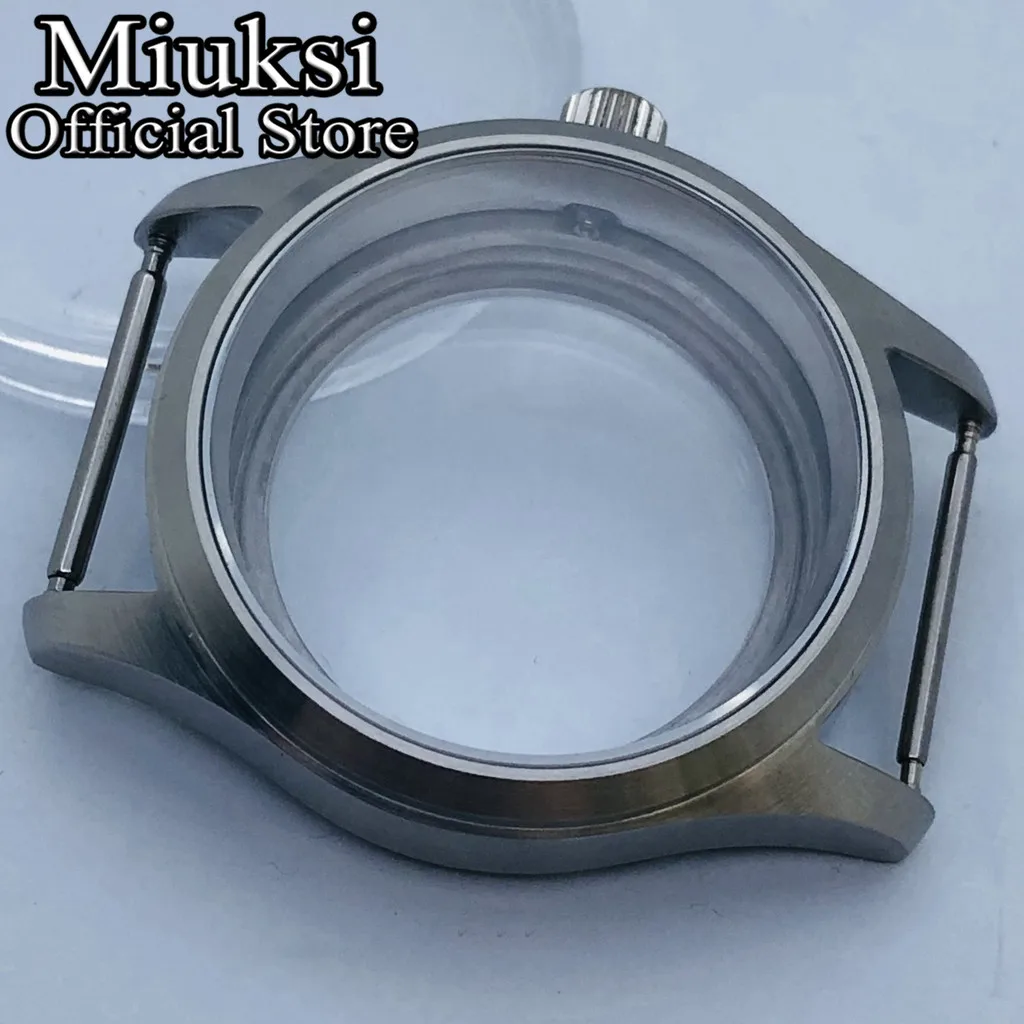 Miuksi 36mm/39mm silver sterile watch case sapphire glass fit NH35 NH36 NH34 ETA2824 PT5000 movement