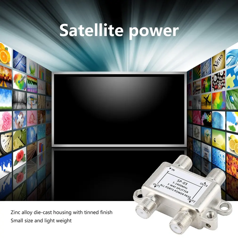 Divisor satélite pequeno do poder do tamanho, divisor 3-Way, divisor do poder três, JS-SP03