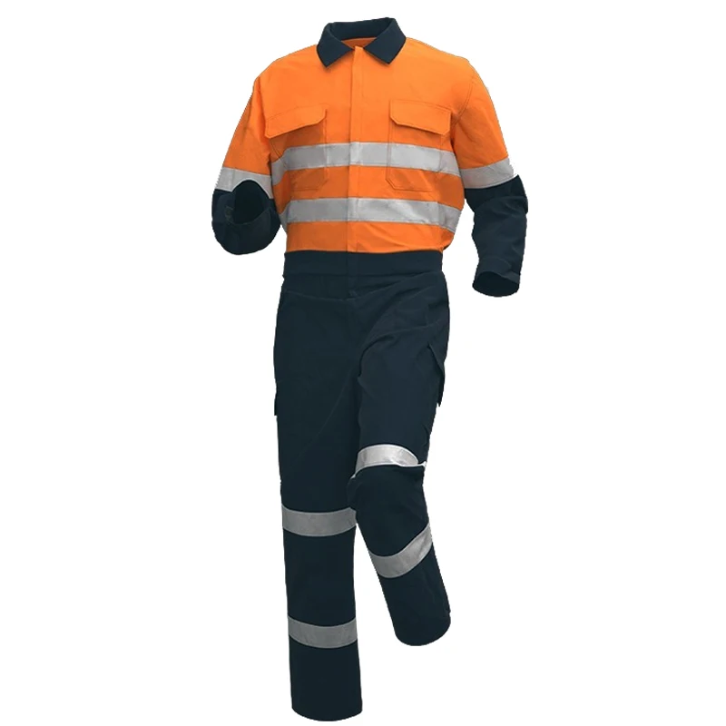 100% Cotton Workwear Coveralls Construction Work Clothes Uniforms Reflective Strips Car Repair Suit Safety Clothing Workwear