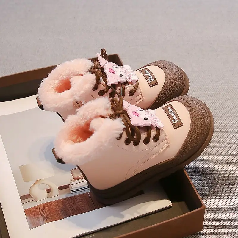 2025 Winter Cute Kuromi Anime Kawaii Sanrio Children Snow Boots Cute Cartoon Waterproof Children Sneakers Gifts for Kids