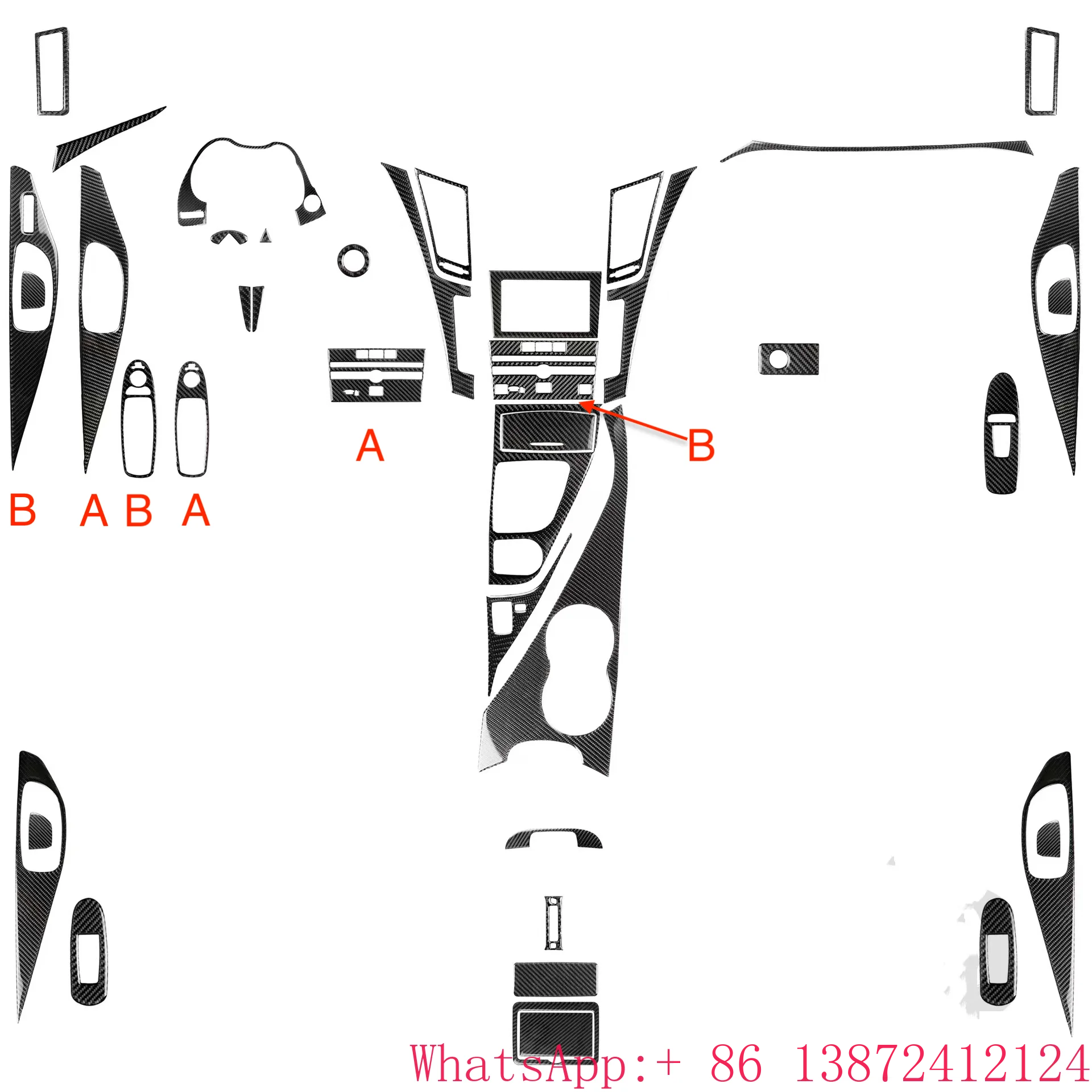 

Fit for Infiniti Q50 Q60 Real Carbon Fiber Interior Trim Parts Regular Carbon Fiber Honeycomb