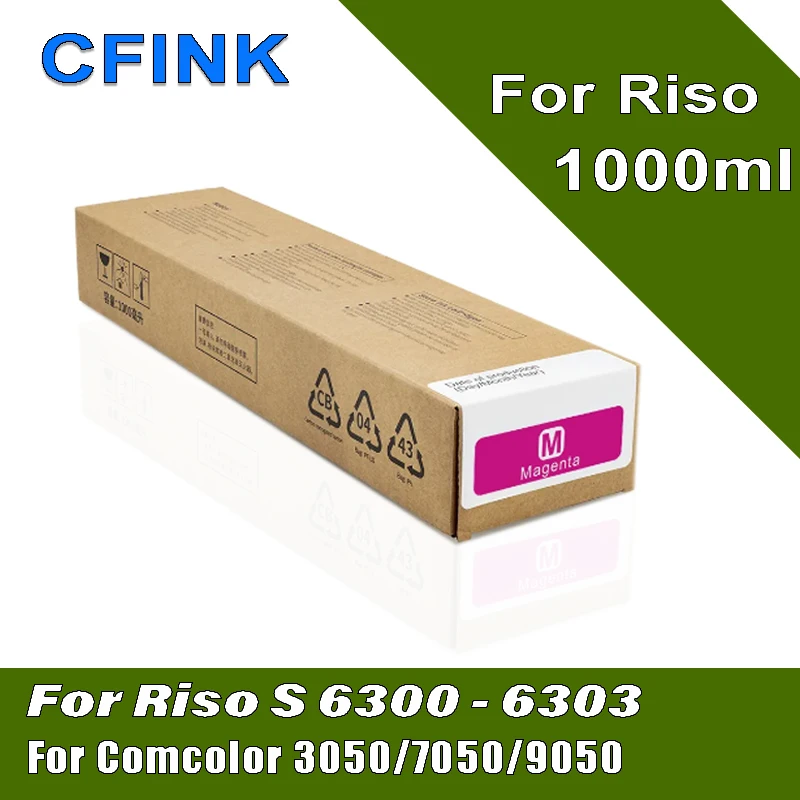 CFINK Compatible Ink Cartridge with Pigment Ink for Riso Comcolor 3050 7050 9050 for Riso S-6300 S-6301 S-6302 S-6303 with Chip